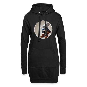 Kleiber mit Fernglas - Hoodie-Kleid - Schwarz - Vorne