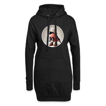 Dompfaff mit Fernglas - Hoodie-Kleid - Schwarz - Vorne