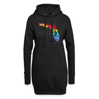LGBTQ Flagge in der Florida State Landkarte - Hoodie-Kleid - Schwarz - Vorne