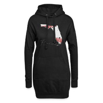 Vrai baseball en Floride Carte de l’État FL - Sweat-shirt à capuche long Femme - noir - Devant