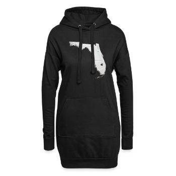 Echter Volleyball in der Florida State Landkarte - Hoodie-Kleid - Schwarz - Vorne