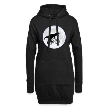 Mond - Hoodie-Kleid - Schwarz - Vorne