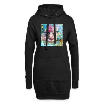 Amigo Löwe - Hoodie-Kleid - Schwarz - Vorne