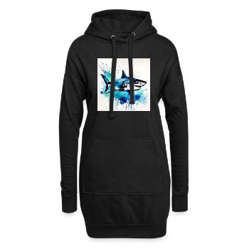 Haifisch - Hoodie-Kleid - Schwarz - Vorne