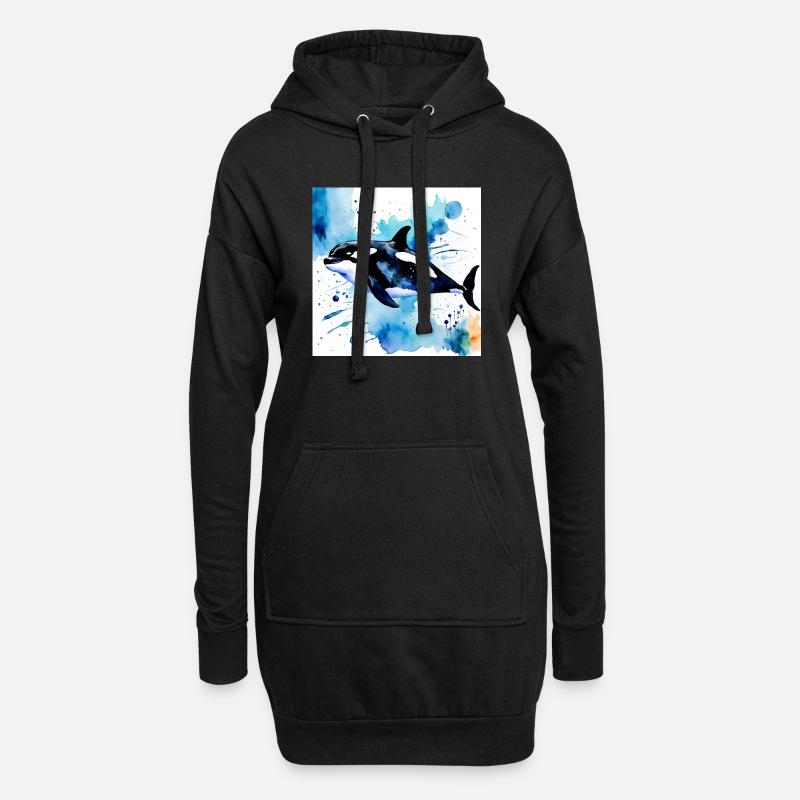 Style orque - Sweat-shirt à capuche long Femme - noir