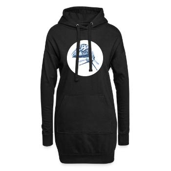 snail with shadow scribble art - Hoodie-Kleid - Schwarz - Vorne