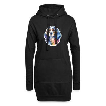 Cocker américain Épagneul Aquarelles - Sweat-shirt à capuche long Femme - noir - Devant