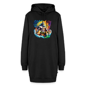 Der Mann - Hoodie-Kleid - Schwarz - Vorne - AI Model Female 172 light (172cm)