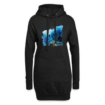 Vol à voile en apesanteur pendant la plongée - Sweat-shirt à capuche long Femme - noir - Devant