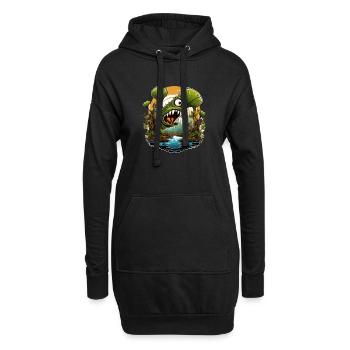 Plante carnivore sauvage en colère - Sweat-shirt à capuche long Femme - noir - Devant