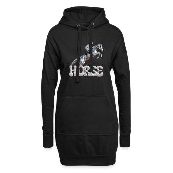 Springreiter Chrom 1 - Hoodie-Kleid - Schwarz - Vorne