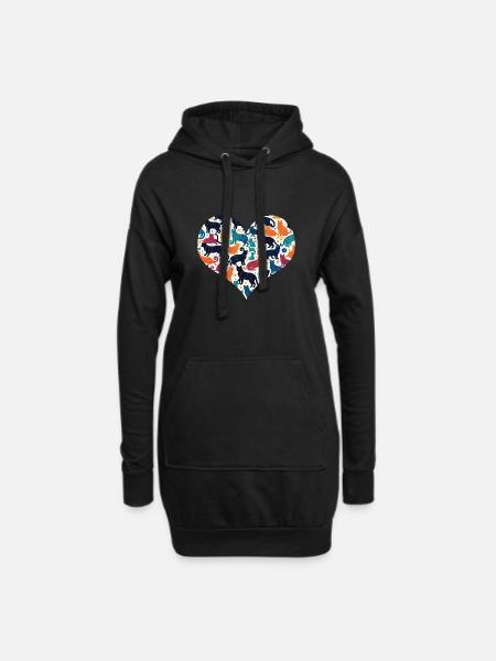 I Love Cats - Hoodie Dress - black