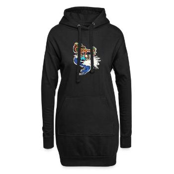 Tropische Vibes - Hoodie-Kleid - Schwarz - Vorne