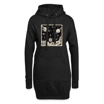 Kosmische Sterblichkeit - Hoodie-Kleid - Schwarz - Vorne