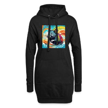 RAT color - Hoodie-Kleid - Schwarz - Vorne