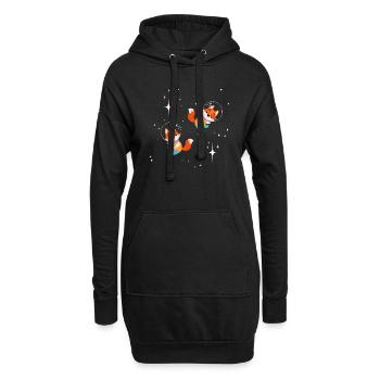 Astronaute Fox - Sweat-shirt à capuche long Femme - noir - Devant
