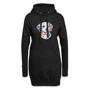 Dalmatiner Wasserfarben - Hoodie-Kleid - Schwarz - Vorne