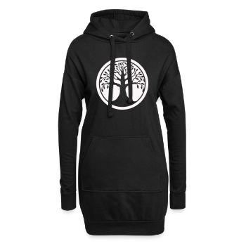 Arbre de vie - Sweat-shirt à capuche long Femme - noir - Devant