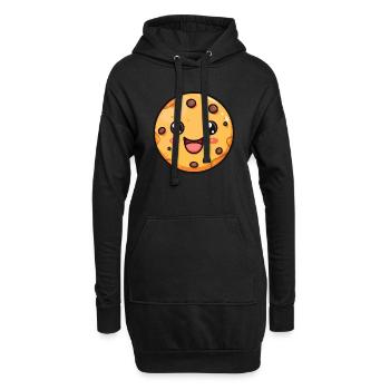 Bande dessinée de biscuit drôle - Sweat-shirt à capuche long Femme - noir - Devant