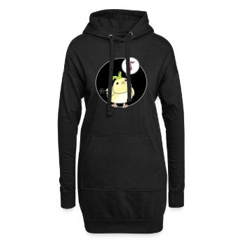Oiseau Coréen - Style Japonais 02 - Sweat-shirt à capuche long Femme - noir - Devant
