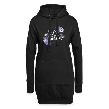 la mariée floral violet - Sweat-shirt à capuche long Femme - noir - Devant