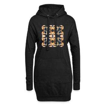 Marineblau & Beige Abstrakt: Eleganz & Ruhe - Hoodie-Kleid - Schwarz - Vorne