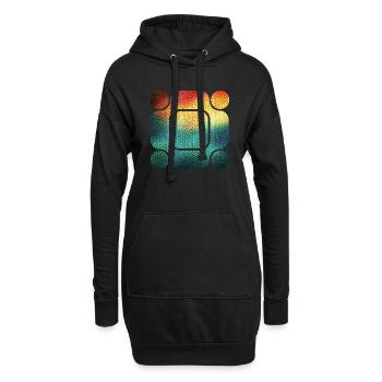 Abstract Symphony: Tauchen Sie ein in die Welt der Formen - Hoodie-Kleid - Schwarz - Vorne