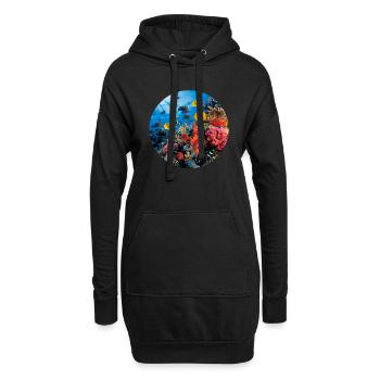 Une plongée à travers une barrière de corail - Sweat-shirt à capuche long Femme - noir - Devant