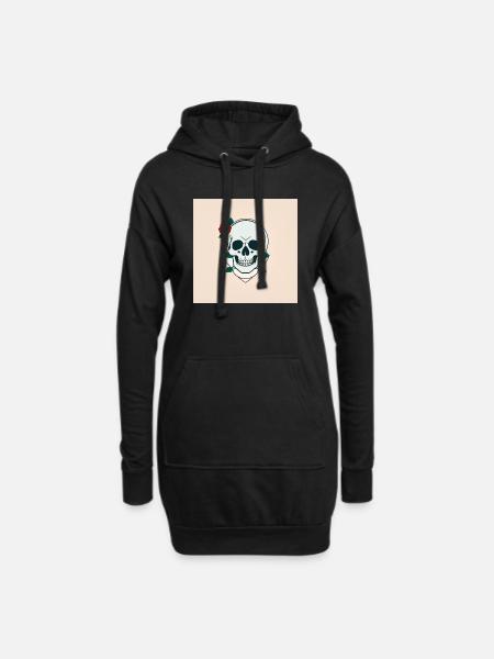 Tode Rose - Hoodie-Kleid - Schwarz