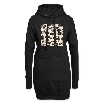 Kameralabyrinth - Hoodie-Kleid - Schwarz - Vorne