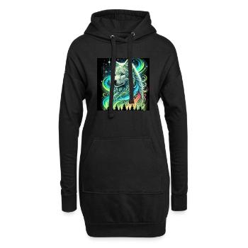 Aurora Wolf - Hoodie-Kleid - Schwarz - Vorne