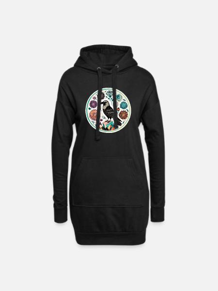Rabe - Hoodie-Kleid - Schwarz