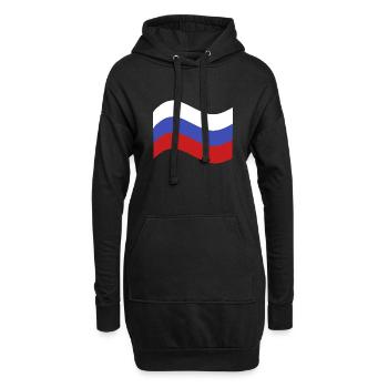 Drapeau de la Russie - Sweat-shirt à capuche long Femme - noir - Devant