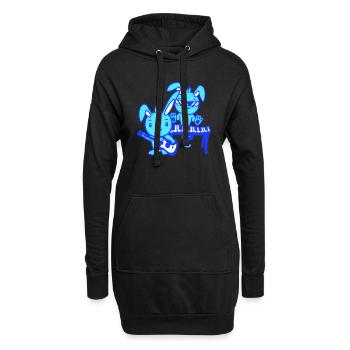 2 lapins lapin bande cool mignon deux amis équipe - Sweat-shirt à capuche long Femme - noir - Devant