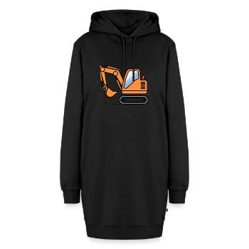 Gelbe Schaufel - Hoodie-Kleid - Schwarz - Vorne - AI Model Female 172 light (172cm)