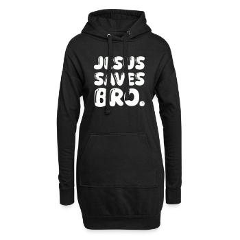 jesus saves bro - Hoodie-Kleid - Schwarz - Vorne