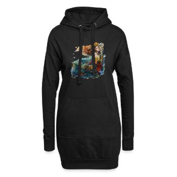 Ein Tauchgang im Korallenriff ist ein Erlebnis - Hoodie-Kleid - Schwarz - Vorne