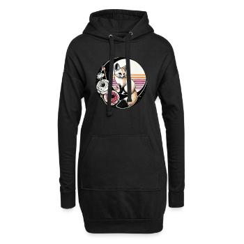 Fennek - Hoodie-Kleid - Schwarz - Vorne