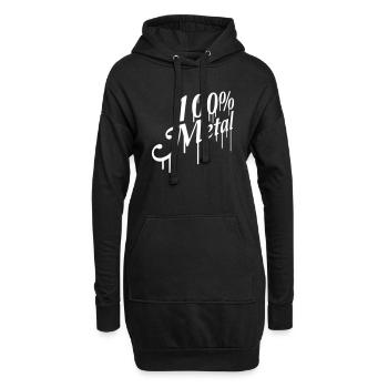 100% Pour-Métal Musique Timbre Graffiti Drops - Sweat-shirt à capuche long Femme - noir - Devant