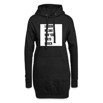 Londres, Milan, New York, Tokyo Broich - Sweat-shirt à capuche long Femme - noir - Devant