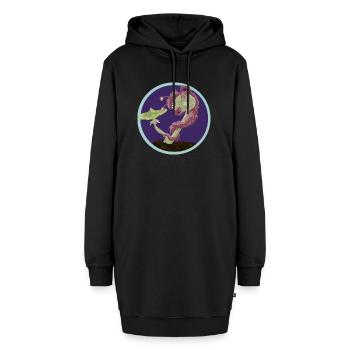 Pilzmonster - Hoodie-Kleid - Schwarz - Vorne - AI Model Female 172 light (172cm)