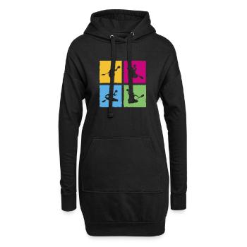 Kanupolo Canoe Polo Spieler Retro Style - Hoodie-Kleid - Schwarz - Vorne