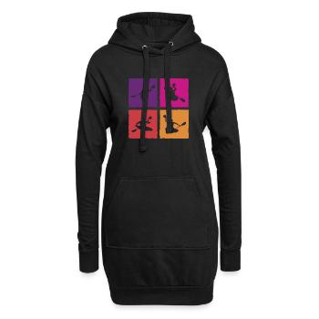 Kanupolo Canoe Polo Spieler Retro Style - Hoodie-Kleid - Schwarz - Vorne