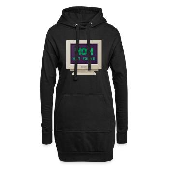 CRT Design - 404 Nicht gefunden - Hoodie-Kleid - Schwarz - Vorne