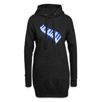 Graffiti Drop Piano Touches Instrument Musique - Sweat-shirt à capuche long Femme - noir - Devant