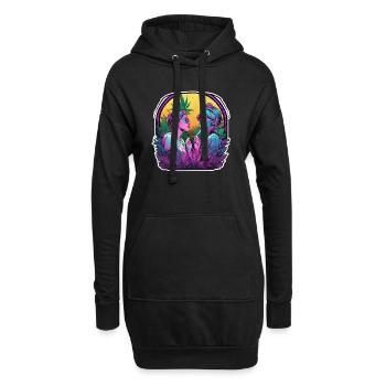 Girls Night high - Hoodie-Kleid - Schwarz - Vorne