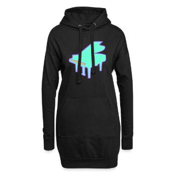 Piano piano jouant instrument de musique classique - Sweat-shirt à capuche long Femme - noir - Devant