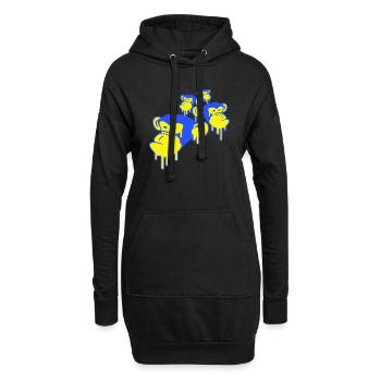 Graffiti Tropfen Affen Köpfe Spray Gesichter Team - Hoodie-Kleid - Schwarz - Vorne