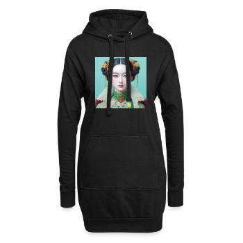 Fille papillon - Sweat-shirt à capuche long Femme - noir - Devant