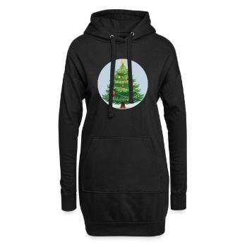 Arbre de Noël - Sweat-shirt à capuche long Femme - noir - Devant